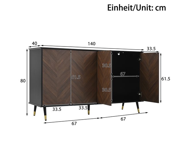 Aparadores Negro/ Madera