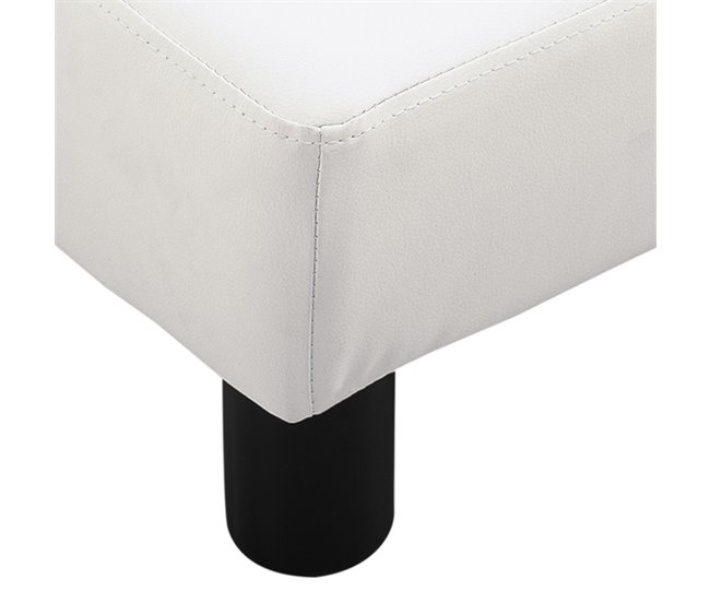 Reposapiés Otomano PU, Plástico HOMCOM Blanco