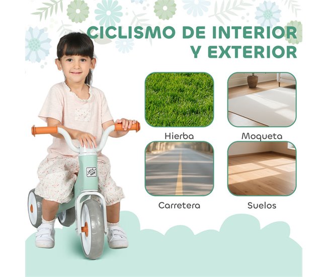 Bicicleta sin Pedales Metal, PP AIYAPLAY Verde