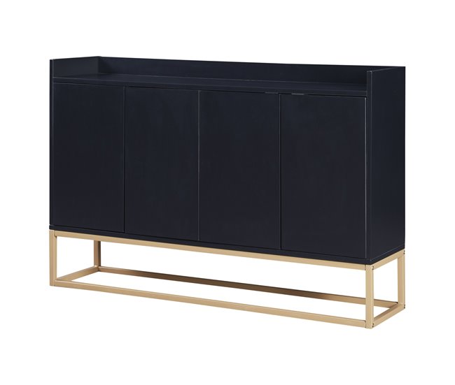 Aparador, 4 puertas, mueble comedor, comedor, sala, cocina 120 Negro