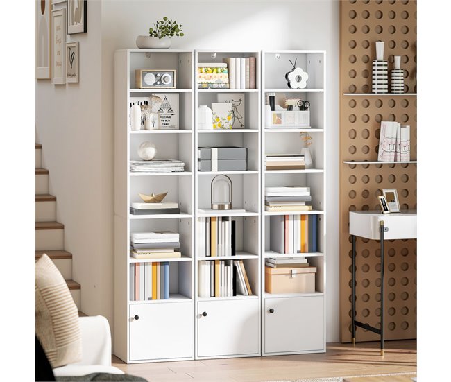 Estantería para Libros Melamina de Madera, MDF HOMCOM Blanco