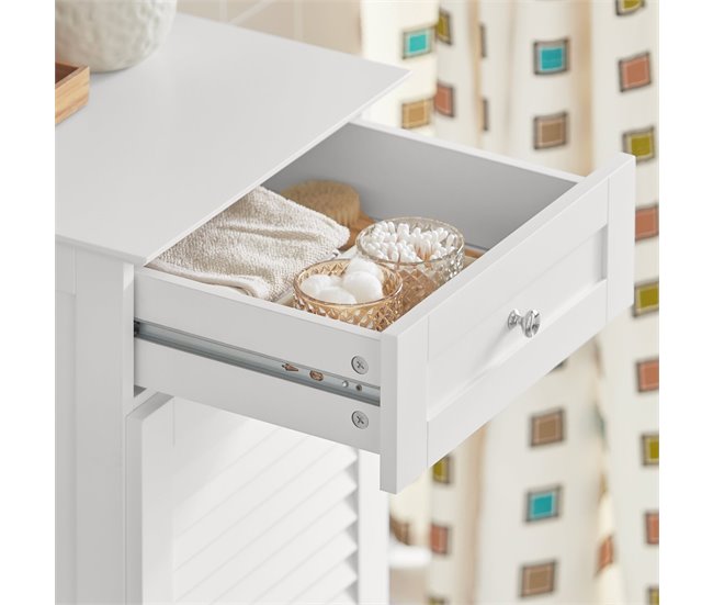 Mueble para Ropa Sucia con 1 Cesto y 1 Cajón BZR73-W SoBuy Blanco