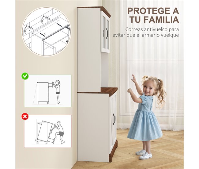 Alacena de Cocina MDF HOMCOM, hogar - cocina Blanco
