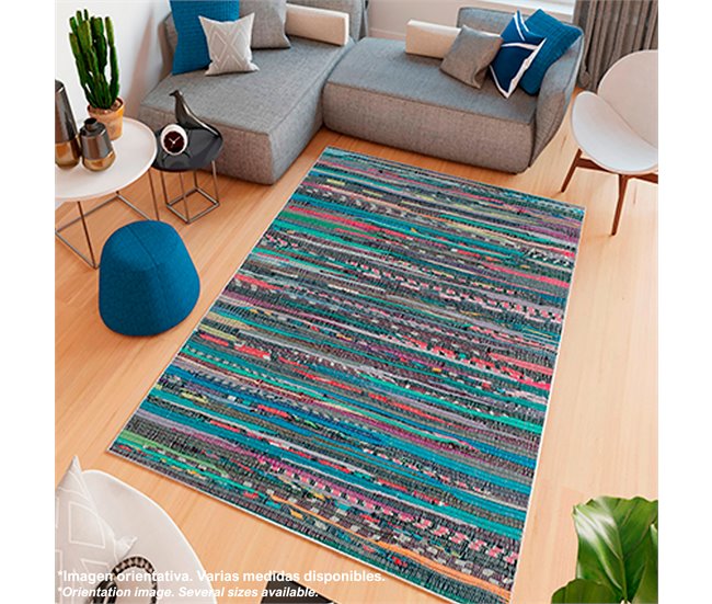 Alfombra De 100 X 150Cm 150x100 Azul