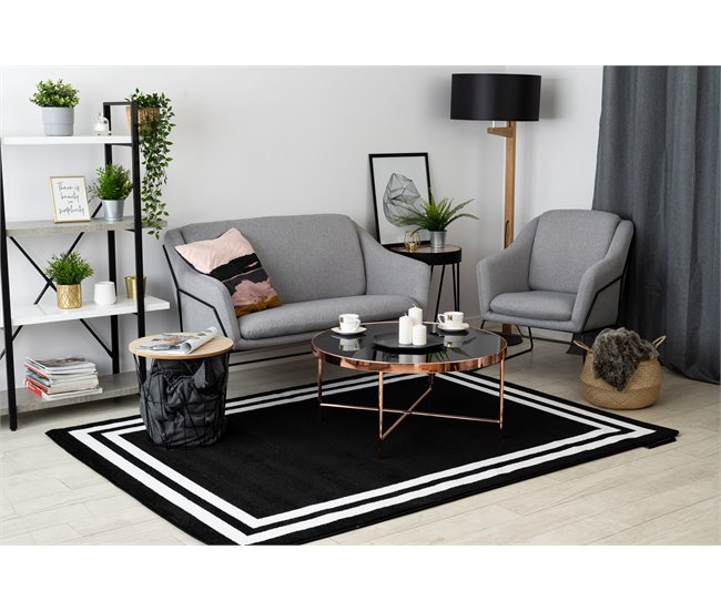 Alfombra HAMPTON cuadro 80x150 Negro