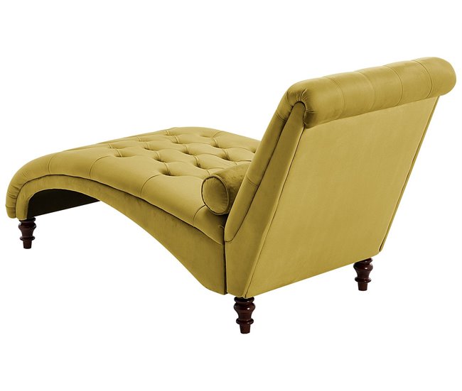 Beliani Chaise longue Terciopelo MURET Mostaza