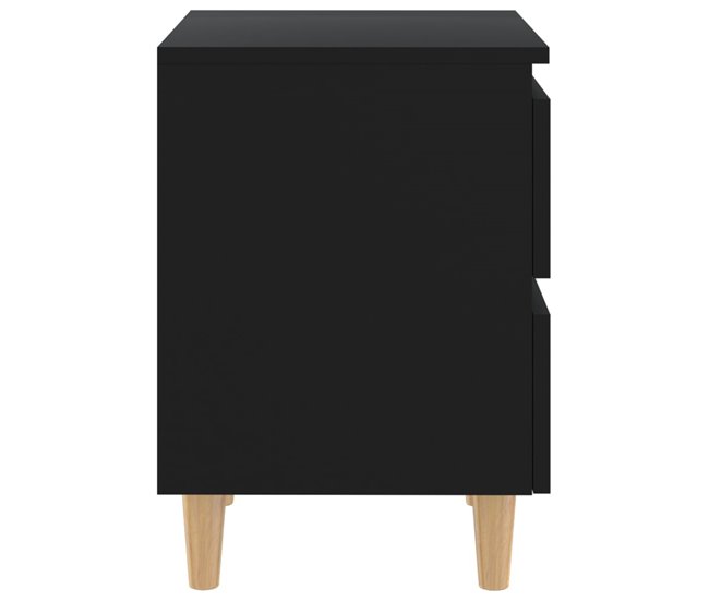 2 Mesitas de noche con patas madera 40 Blanco