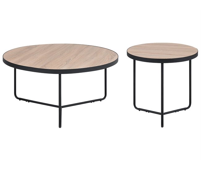 Beliani Conjunto de 2 mesas de centro MELODY Marron