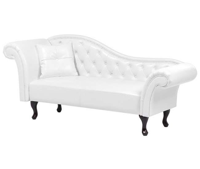 Beliani Chaise longue izquierdo Piel sintética LATTES Blanco