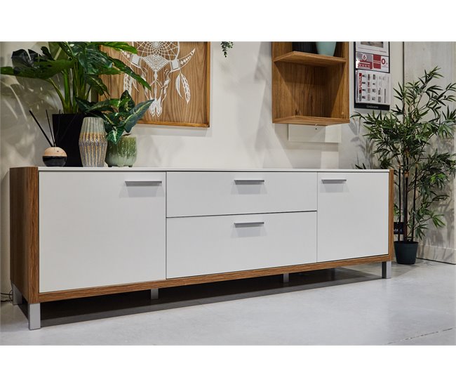 Mueble TV 2 puertas 2 cajones FREETOWN Roble