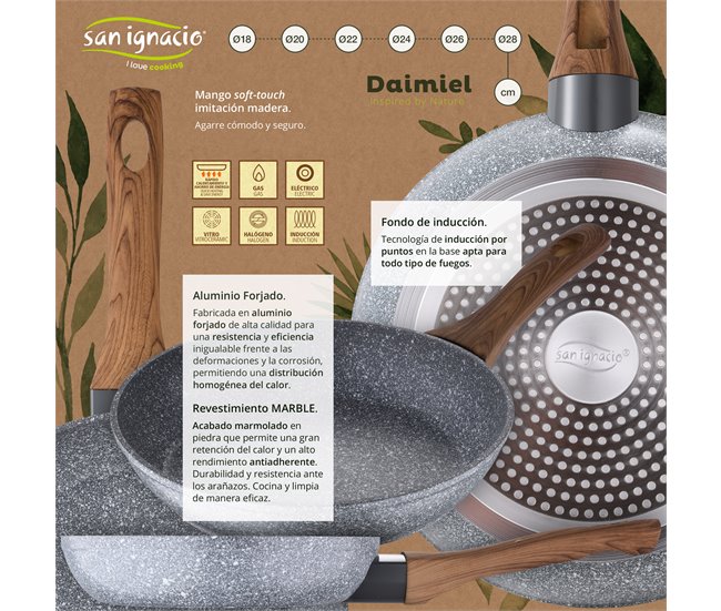 Bateria de cocina 12 piezas con juego de sartenes Multicolor