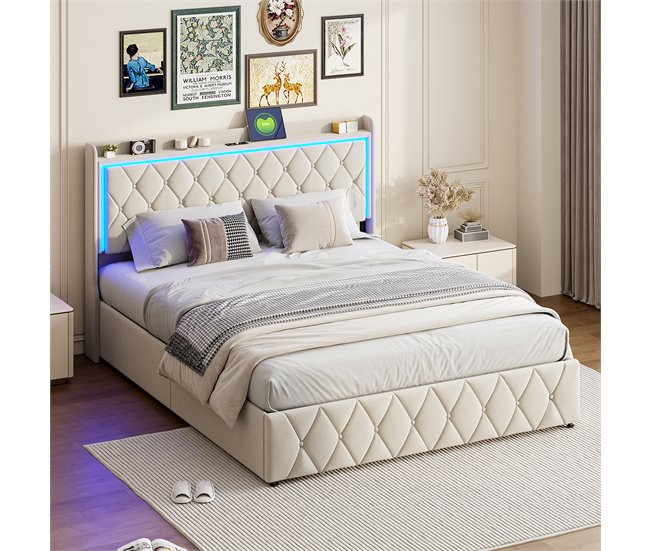 Estructura de cama Beige