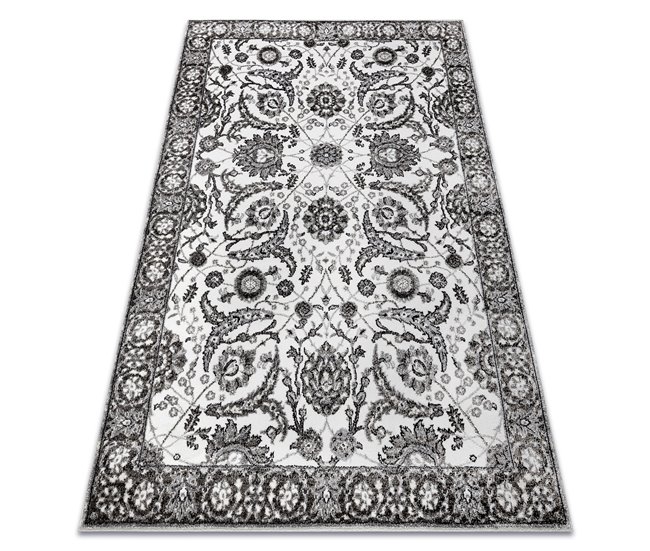 Alfombra MATEO 8037/644 Moderna marco flores estructural 80x150 Gris