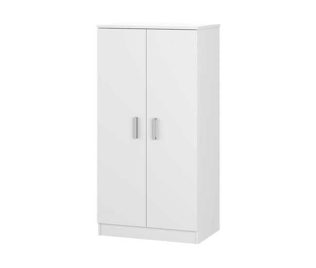 Armario multiusos 2 puertas efecto madera 55 Blanco