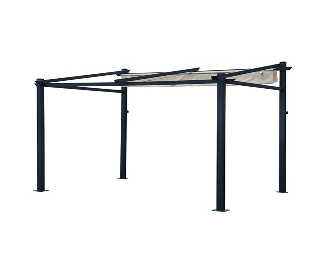 Pérgola mural FRÉJUS - estructura de aluminio 290x406 Beige