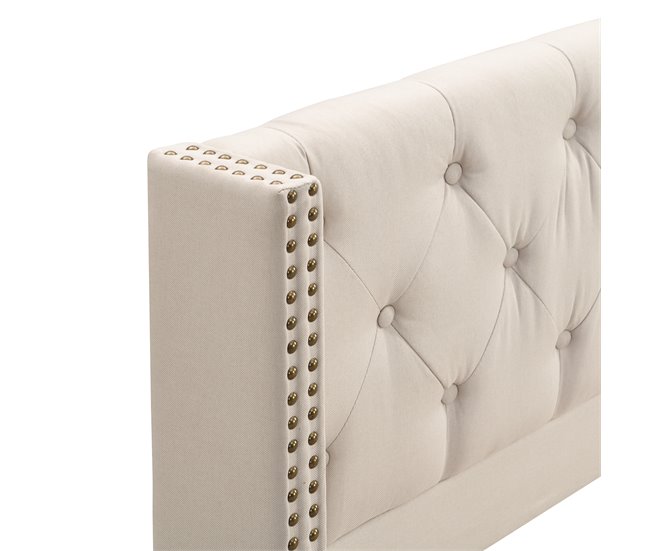 Cama de matrimonio de lino 149x195 Beige