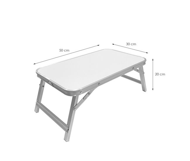 Acomoda Textil – Mesa Plegable de Aluminio 50x30 Blanco/ Gris