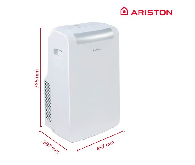 Aire acondicionado portatil, Ariston, Mobis Plus 10000, Clase Energetica +A Blanco Brillo