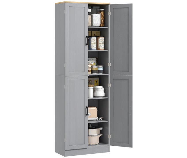 Alacena de Cocina Melamina de Madera HOMCOM, hogar - cocina Gris