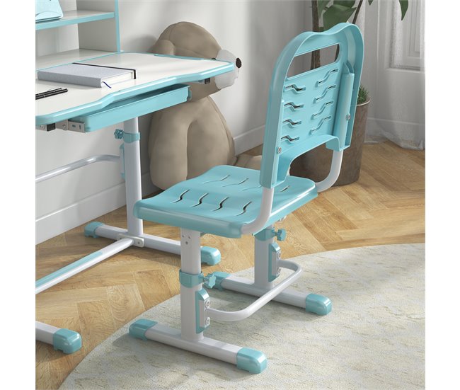 Pupitre Infantil PP, MDF, Acero ZONEKIZ 54x80 Azul