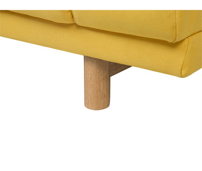 Beliani Sofá de 3 plazas Poliéster NIVALA Amarillo