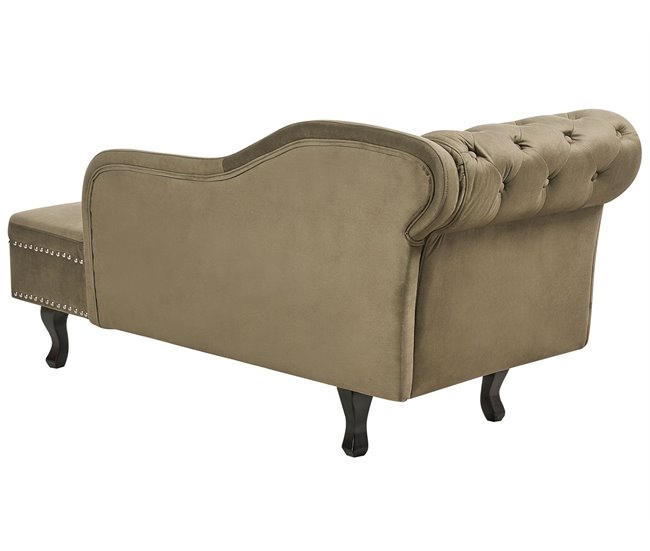 Beliani Chaise longue izquierdo Terciopelo NIMES Verde
