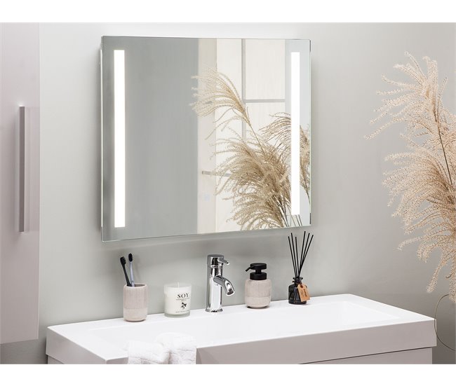 Beliani Espejo de baño LIRAC Gris