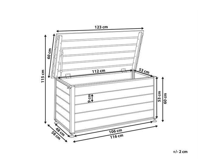 Beliani Arcón CAMPALTO 123 Gris Oscuro