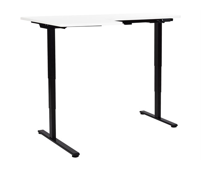 Beliani Escritorio ajustable DESTINES 160x109 Blanco/ Negro
