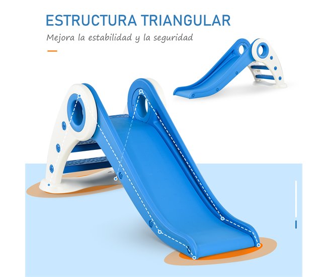 Tobogán Plegable Infantil HDPE HOMCOM Azul