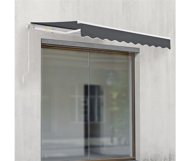 Toldo Articulado Bitonto Retráctil Manual 350x250 Gris Oscuro