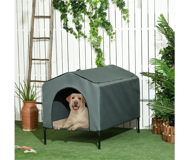 Caseta para Perros Tela Oxford, Acero PawHut 