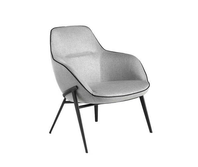 ANGEL CERDA Sillón confidente tapizado tela Negro