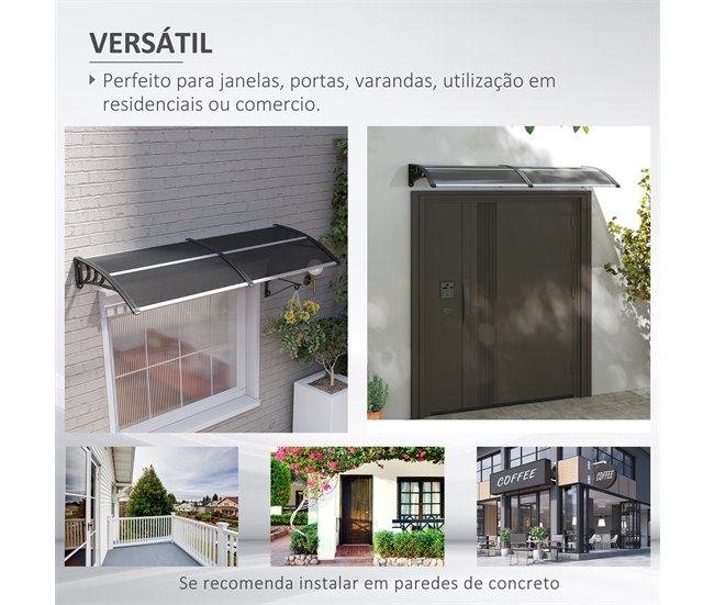 Marquesina Exterior Policarbonato Outsunny Negro