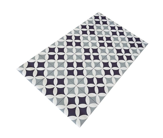 Acomoda Textil – Alfombra Vinílica Hidráulica para Hogar. 80x140 Azul