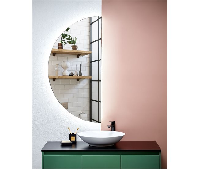 Beliani Espejo de baño LOUE 60x4 Plateado