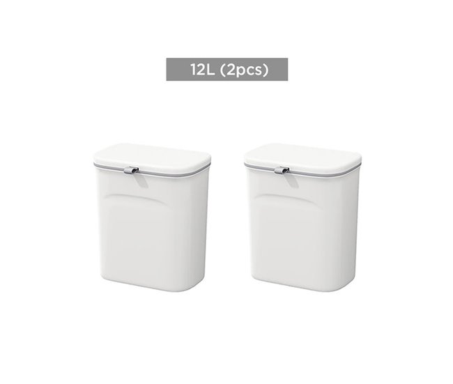 Multifuncional papelera de cocina montada de la pared Blanco