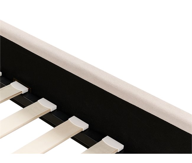 Beliani Cama con somier Poliéster AMBILLOU 157x214 Beige