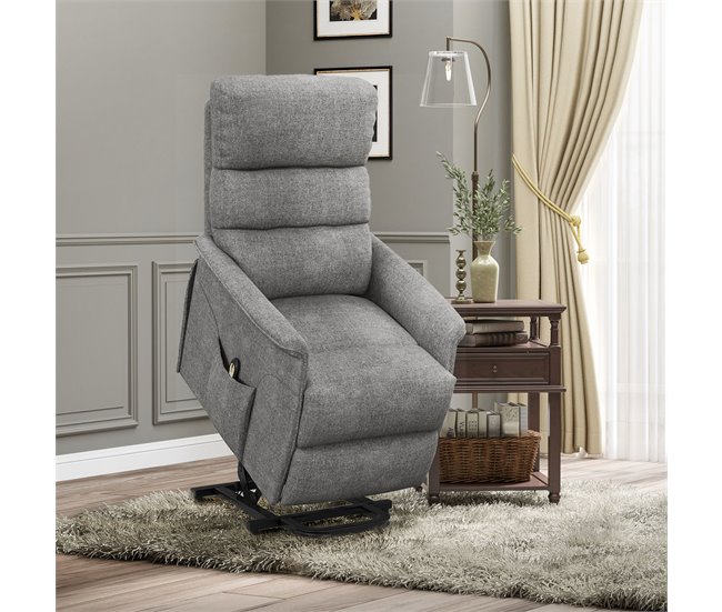 Sillón Levanta Personas Poliéster, Acero HOMCOM Gris