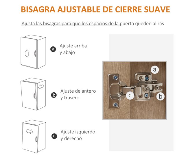 Aparador Auxiliar Melamina de Madera HOMCOM 80 Marron