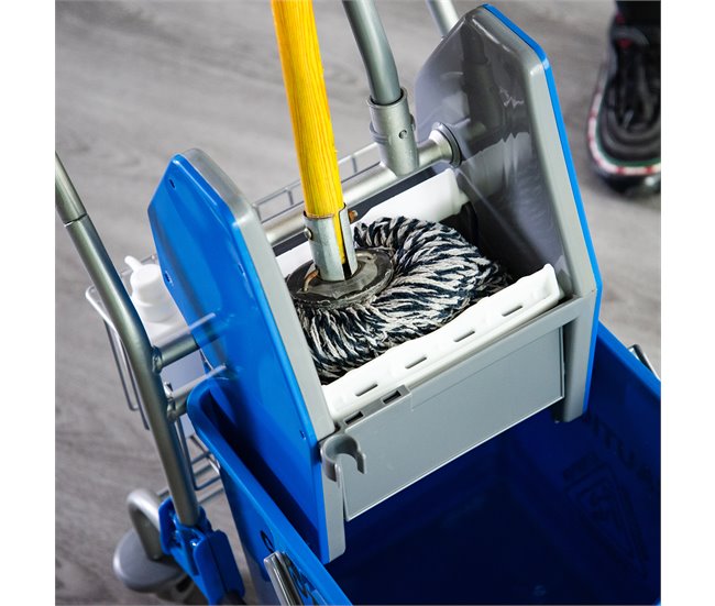 Cubo de Fregona Plástico PP, Metal HOMCOM Azul