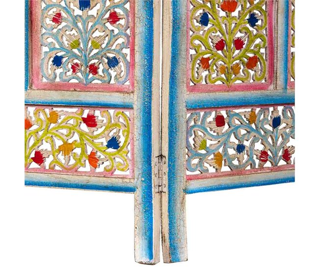 Biombo de madera artesanal Multicolor