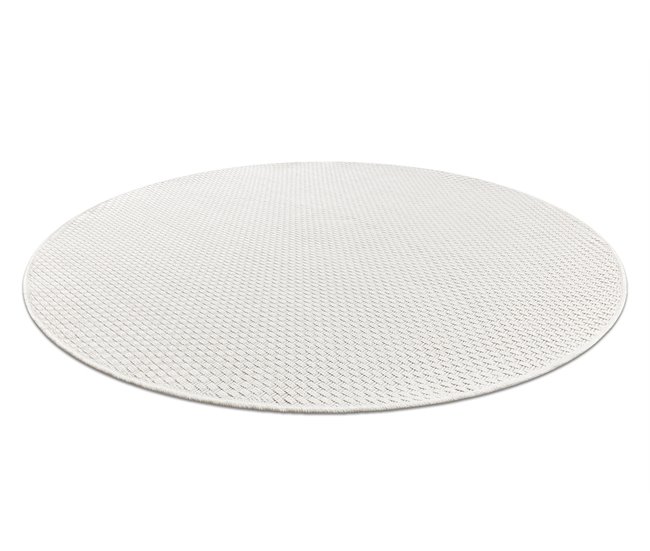 Alfombra MIMO 6272 circulo sisal exterior 150x150 Blanco/ Gris