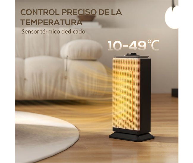 Calefactor Eléctrico ABS, PA HOMCOM, hogar - climatización Negro