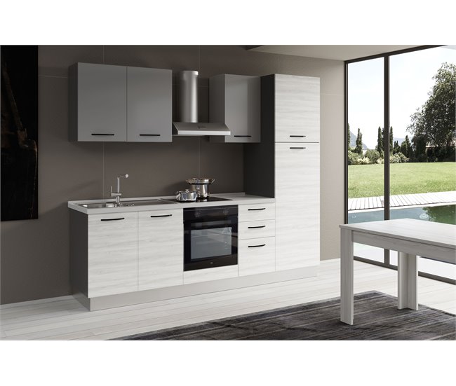 Cocina GILDA 2.0 izquierda Gris Claro/ Madera Gris