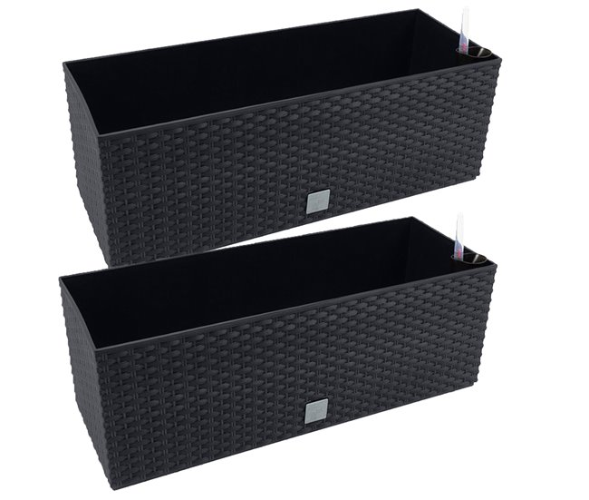 2 unidades de jardinera rectangular 17 litros Antracita