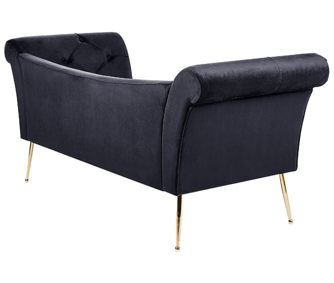 Beliani Chaise longue Terciopelo NANTILLY Negro