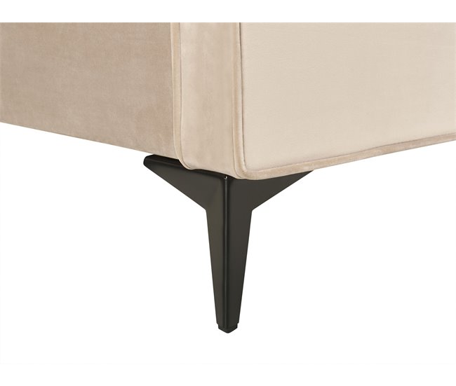 Beliani Cama con somier Terciopelo VALOGNES 172x220 Beige