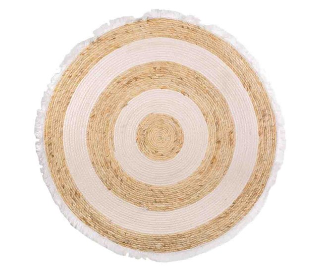 Alfombra fibra natural tejido artesanal 100x100 Multicolor