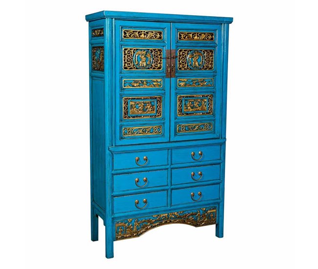 Armario de madera Azul